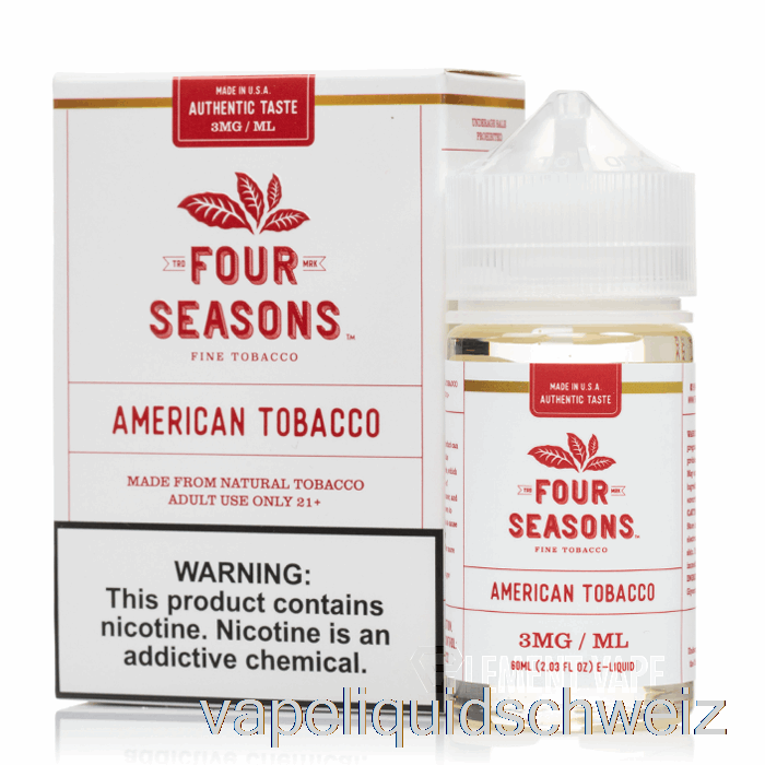 Amerikanischer Tabak - Vier Jahreszeiten - 60 Ml 12 Mg Vape Ohne Nikotin